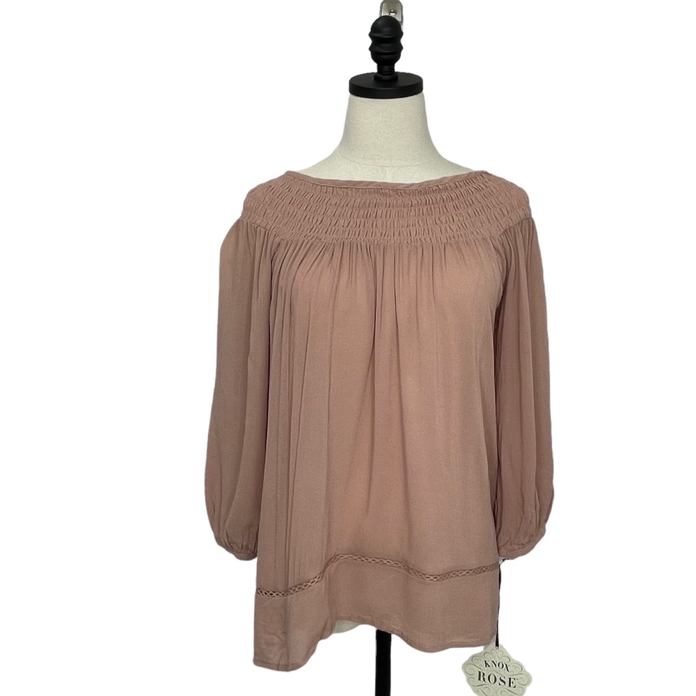 NWT Knox Rose Dusty Mauve Boho Top Size XS